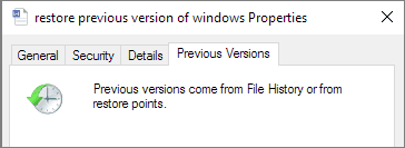Recover permanently recover deleted files from previous version.