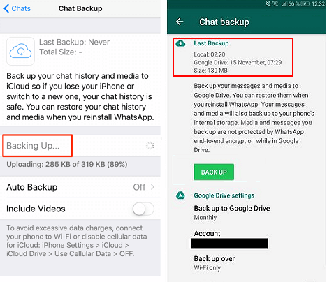 Restore lost WhatsApp data from backup.