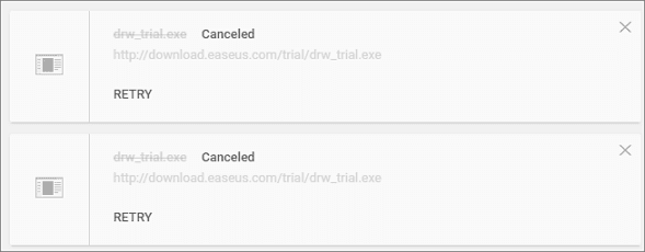 Continue canceled Chrome downloads.