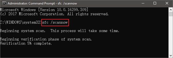 Run FSC to fix corrupted file system that cause the parameter is incoorect error