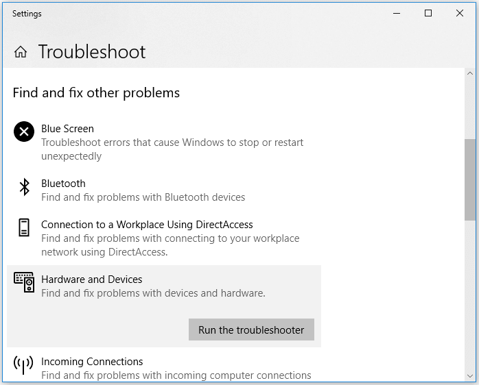 Fix corrupted SD card - Run Windows Built-in Troubleshooter
