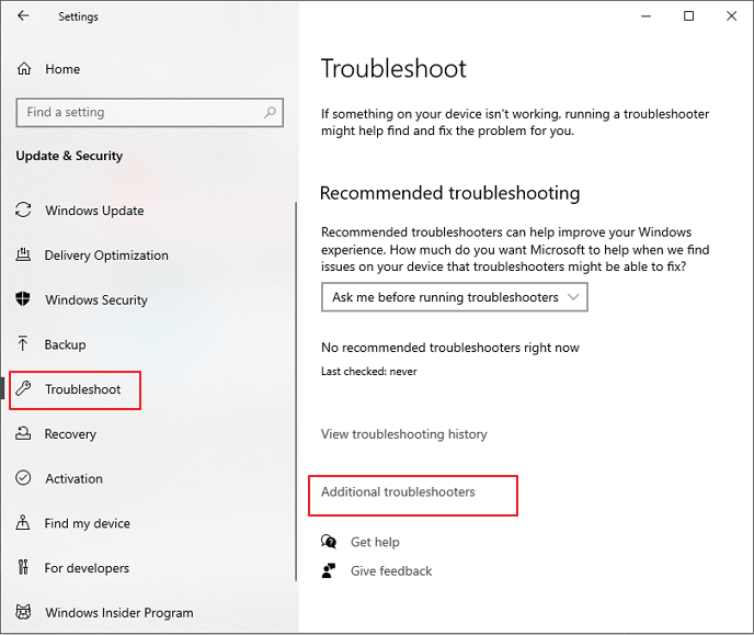 Run Windows update toubleshooter - 1
