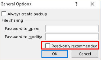 fix Excel found unreadable content by turning on read only