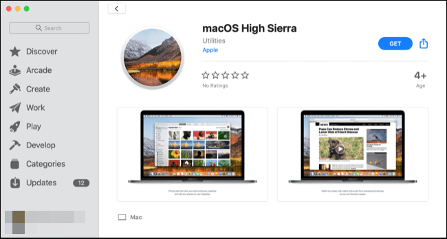 Search macOS name on App Store