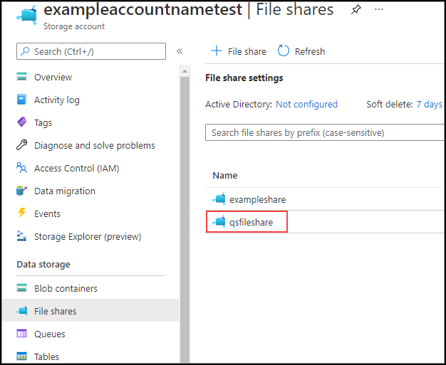 select backup file share