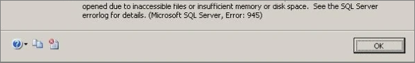 SQL error 945