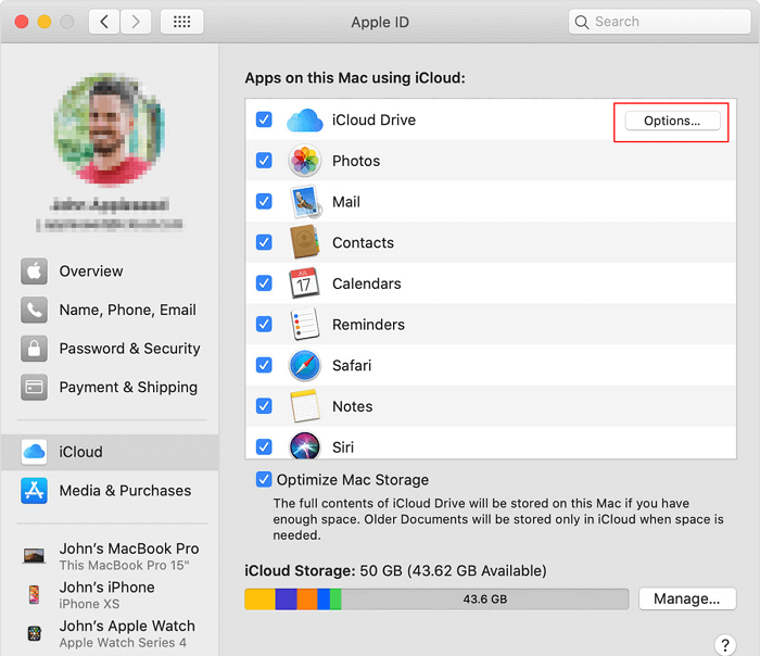 Save Mac data to iCloud