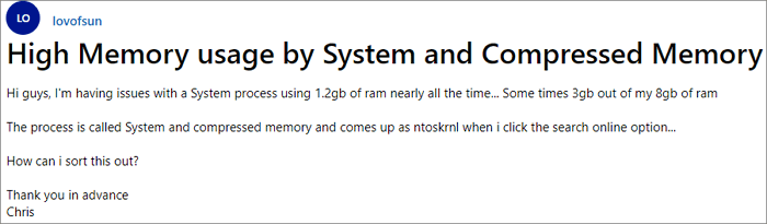 system and compressed memory high disk usage