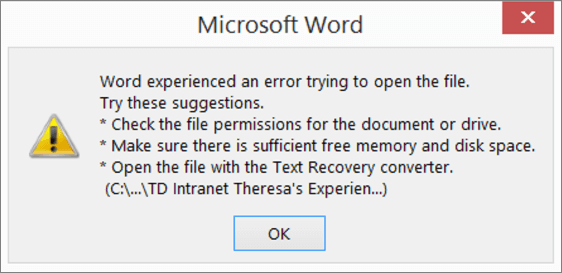 Word text recovery converter