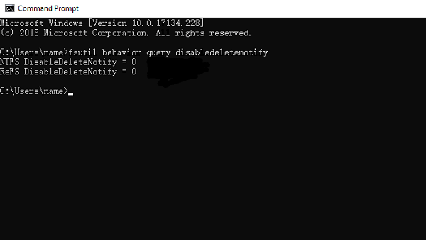 Command Prompt to View TRIM Status