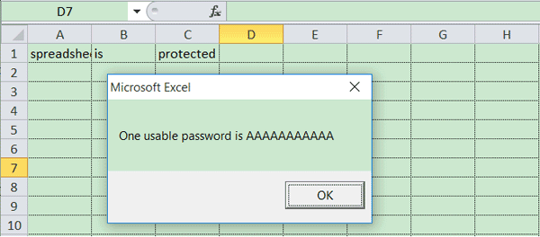 Unprotect Excel file by VBA code.