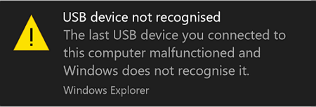 USB not detected