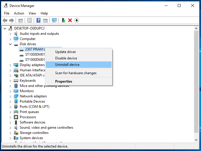 Fix SanDisk Cruzer not recognized by uninstall driver.