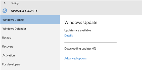 Windows Update stuck at 0