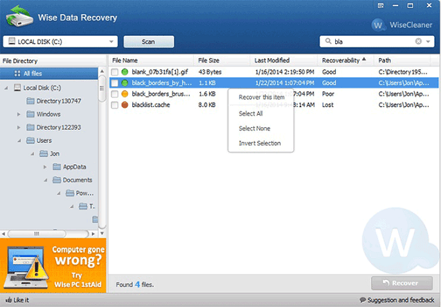 software to recover formatted hard drive - Wise Data Recovery