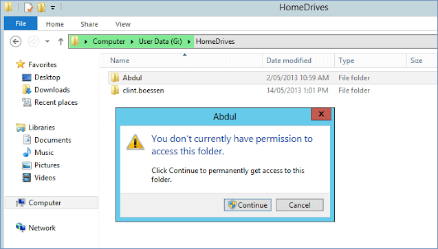 folder is not accessible 