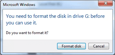 You need to format the disk before you can use it. Do you want to format it